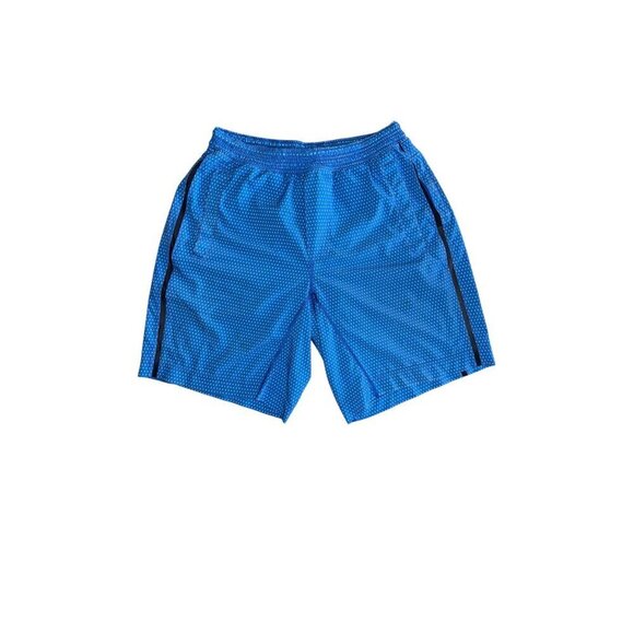 Lululemon Pace Breaker Lined Shorts Mens Sz M Blue Polka Dot White 9 in - Picture 1 of 6